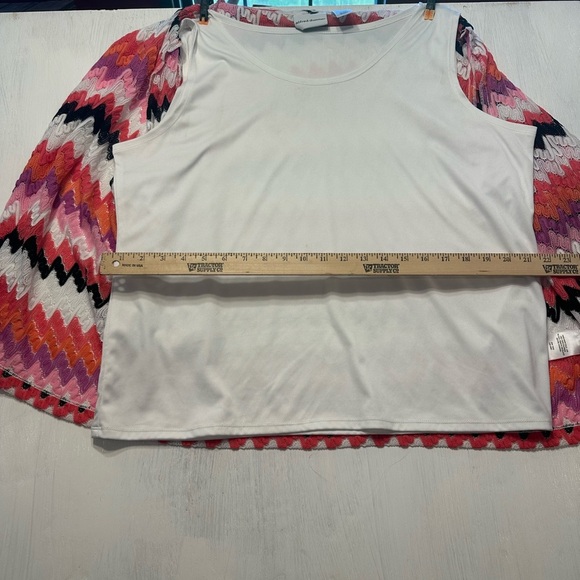 Alfred Dunner Women’s Size L Multicolor Chevron Knit Twinset Top Tank Cardigan - Picture 2 of 10